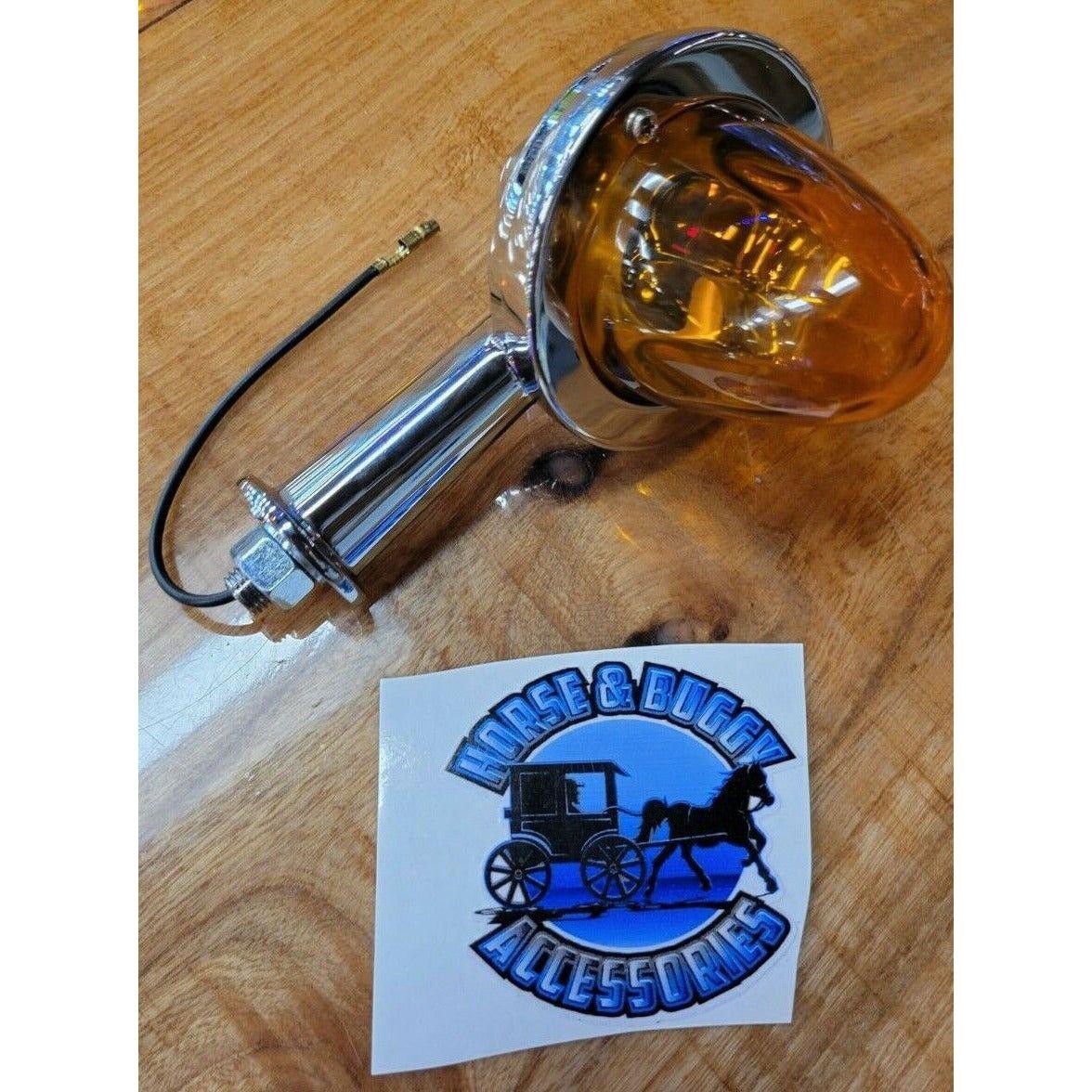 HONDA PEDESTAL LIGHT AMBER WATERMELON REAL GLASS LENS SINGLE STUD