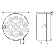 #75192 3" DOUBLE FACE PEARL LED clear lens Popsicle LIGHT red/yellow turn signal LIGHTING Lavender