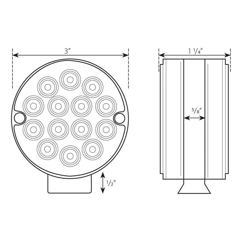 #75192 3" DOUBLE FACE PEARL LED clear lens Popsicle LIGHT red/yellow turn signal LIGHTING Lavender