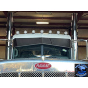 Rollin low Peterbilt 12" x 8" reverse bowtie visor 14 gauge 304 s.s. 379 389  #1013 PETERBILT VISOR Dark Slate Gray