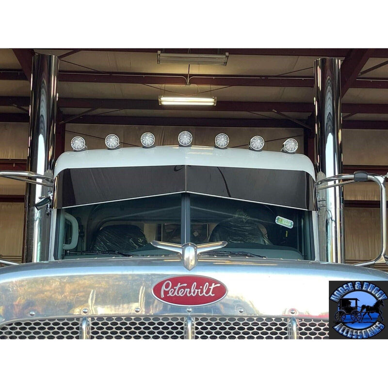 Rollin low Peterbilt 12" x 8" reverse bowtie visor 14 gauge 304 s.s. 379 389  #1013 PETERBILT VISOR Dark Slate Gray