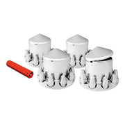 40241 Pointed Chrome Rear Wheel Axle Hub Cover Kit trailer 33mm screw-on Nut #40241 UNIVERSAL Light Gray