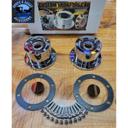 LT-CFOC-6W Chrome Plated Billet Aluminum Front Oil Cap Covers for 4-1/2" Bolt Pattern with WINDOW UNIVERSAL Rosy Brown