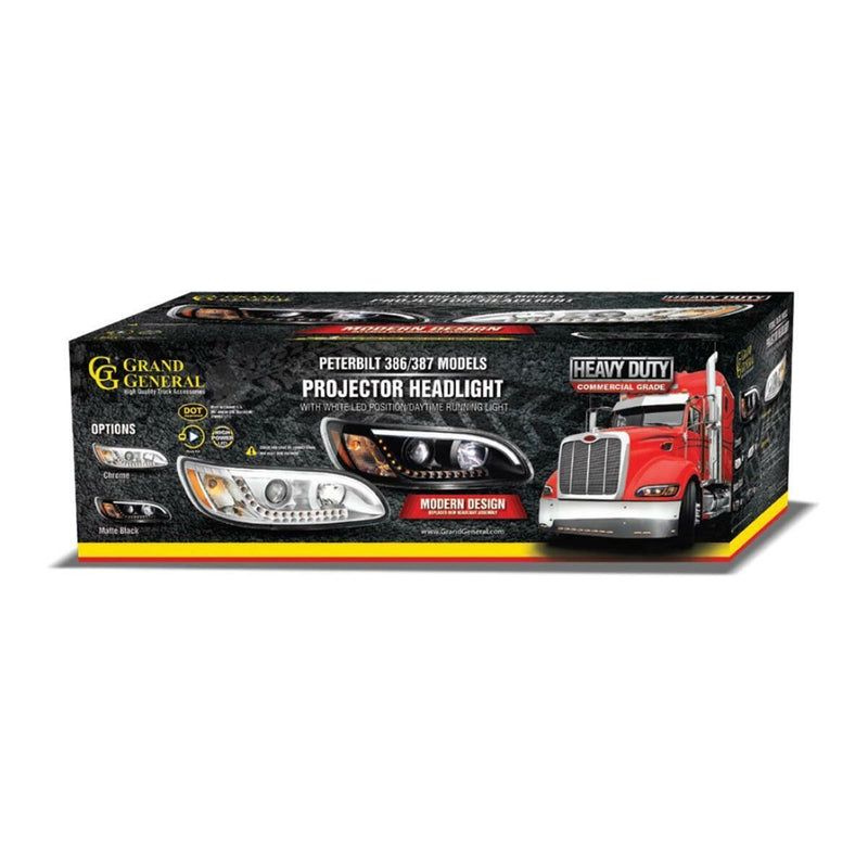 peterbilt 386/387 headlight w/white led accent light and turn signal LIGHTING Driver's Side,Passenger's Side Dark Slate Gray