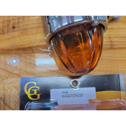 #78136 WATERMELON DARK AMBER GLASS DOUBLE FACE CHROME DIE CAST PEDESTAL LIGHT watermelon glass lens Dim Gray