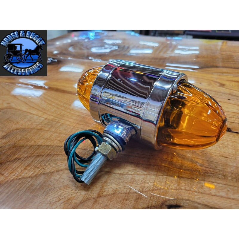 #78137 WATERMELON LIGHT AMBER GLASS DOUBLE FACE CHROME DIE CAST PEDESTAL LIGHT watermelon glass lens Dim Gray