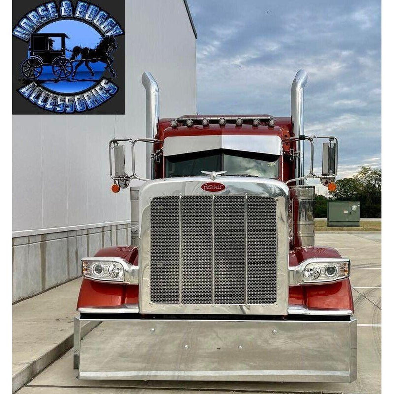 Rollin low Peterbilt 12" x 8" reverse bowtie visor 14 gauge 304 s.s. 379 389  #1013 PETERBILT VISOR Dark Gray