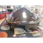 #10750Chrome front semi truck hub cap pointed cone style universal 1" lip WHEEL HUB Dim Gray