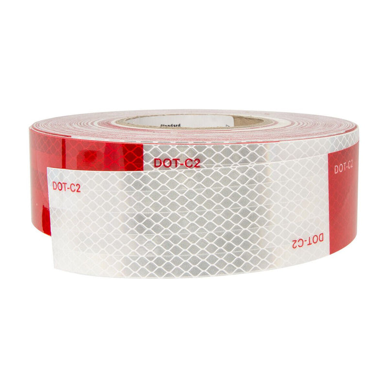 PREMIUM HI VIZ DOT-C2 CONSPICUITY TAPE IN RED & WHITE 150′ ROLL #92296 UNIVERSAL Light Gray
