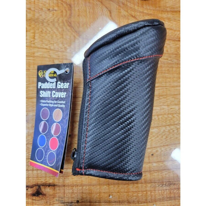 Rosy Brown matte carbon fiber w/red stitching shift knob cover 18 15 13 10speed truck 99869 UNIVERSAL