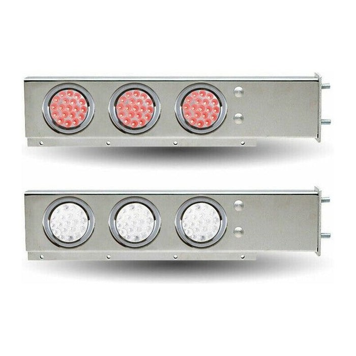 Gray stainless steel mudflap hanger red/white reverse lights 4" 3 3/4" new tu-9209l3 MUD FLAP HANGERS