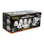Chrome hub cover axle kit 1 1/2" truck push on semi front rear set universal #40234 UNIVERSAL Light Gray