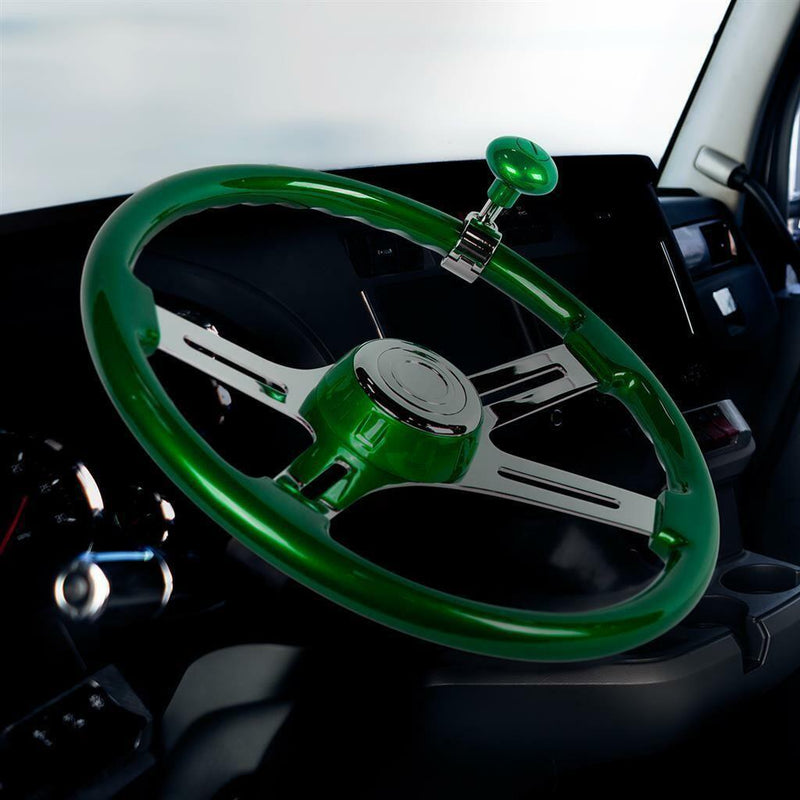 universal 18" Vibrant Color 4 Spoke truck Steering Wheel Emerald Green up-88278 new UNIVERSAL Black