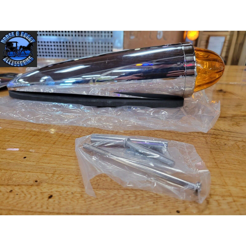 Light amber watermelon glass lens cab marker plastic housing #92543 watermelon glass lens Dim Gray