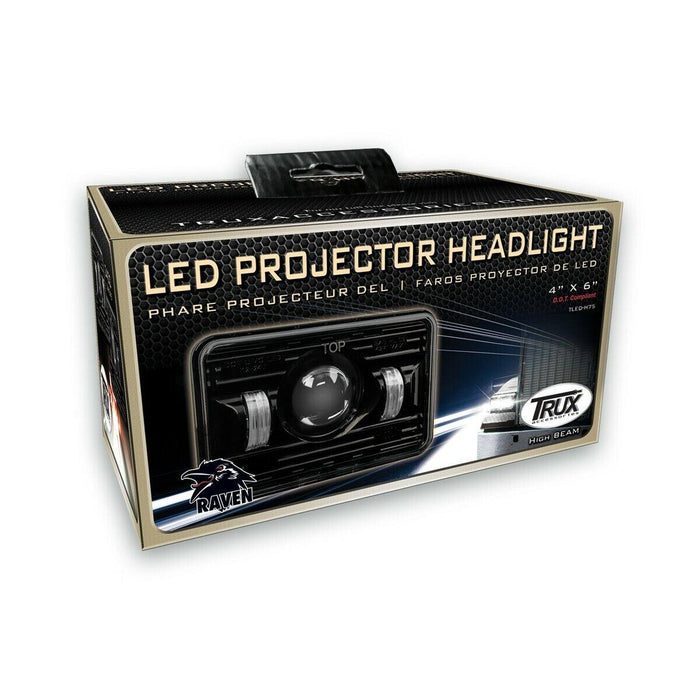 Black TLED-H75 4″ x 6″ LED Projector Headlight – High Beam | 2400 Lumens 4"X6" HEADLIGHT