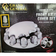 chrome hub cover axle 33mm locking nuts w/cooling vents #40180 UNIVERSAL Gray