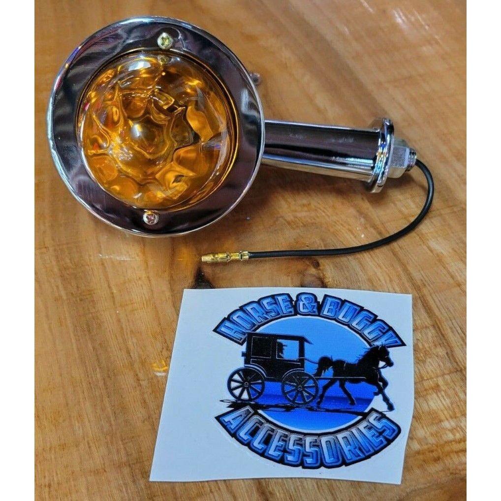 HONDA PEDESTAL LIGHT AMBER WATERMELON REAL GLASS LENS SINGLE STUD
