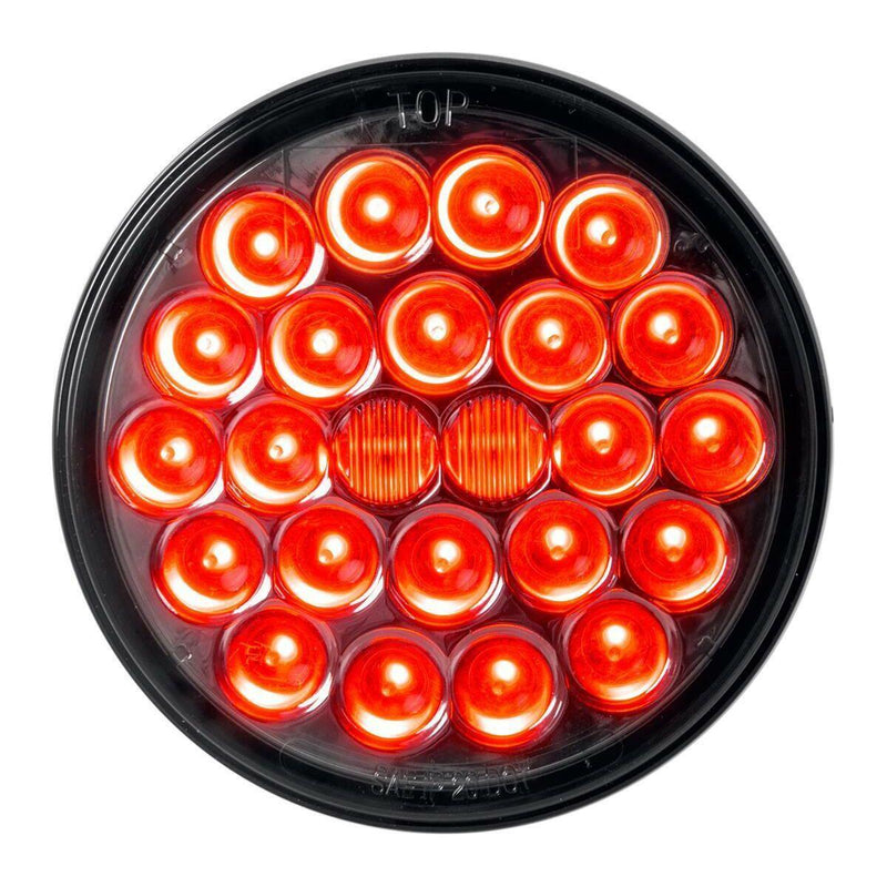 78276BP smoked red led 4" pearl stop turn tail universal mount dot approved new 78276bp 4" ROUND Firebrick