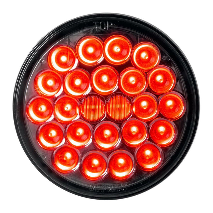 Firebrick smoked red led 4" pearl stop turn tail universal mount dot approved new 78276bp 4" ROUND