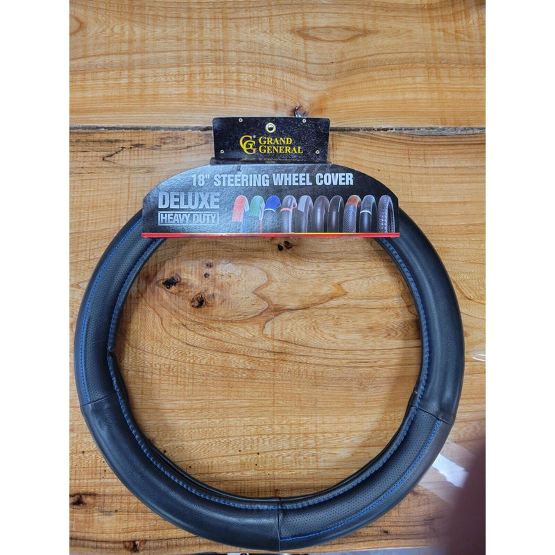 54031 18" deluxe pvc steering wheel cover w/BLUE stitching line universal truck 54031 steering wheel Rosy Brown