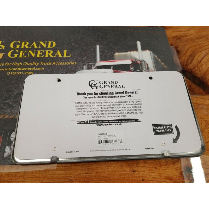 license plate frame stainless car truck semi auto universal vehicle new polished 60445 UNIVERSAL Gray