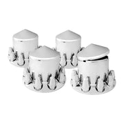 40241 Pointed Chrome Rear Wheel Axle Hub Cover Kit trailer 33mm screw-on Nut #40241 UNIVERSAL Light Gray
