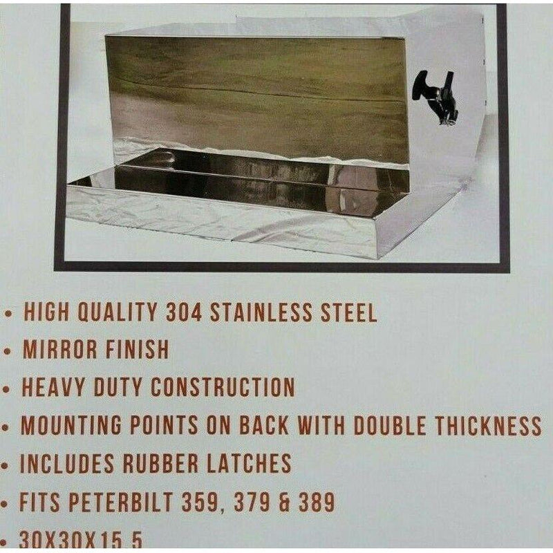 #t-30-201 Peterbilt 359,379,389,388 201 stainless steel battery step box 30" BATTERY BOX Gray