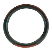 54006 18" inch universal steering wheel cover truck semi black leather dark wood 54006 steering wheel Dark Slate Gray