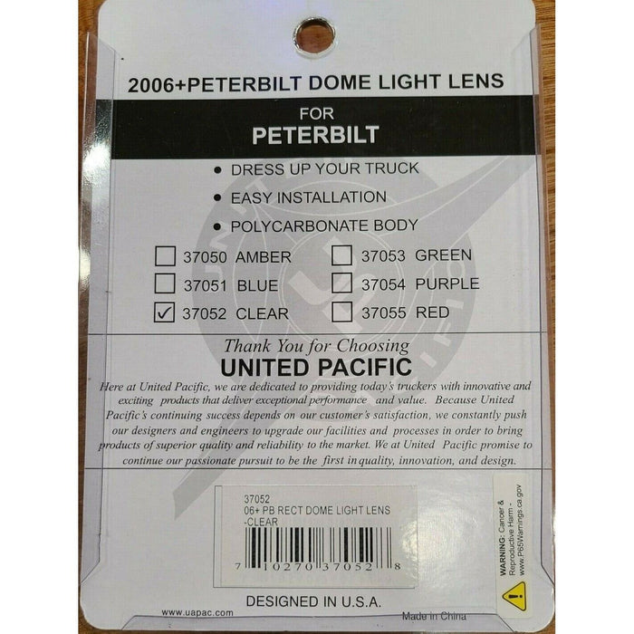 Gray Rectangular Dome Light Lens For 2006+ Peterbilt 379, 389, 388, 387, 386, 384 new UNIVERSAL Clear,Green,Blue,Purple,Red,amber