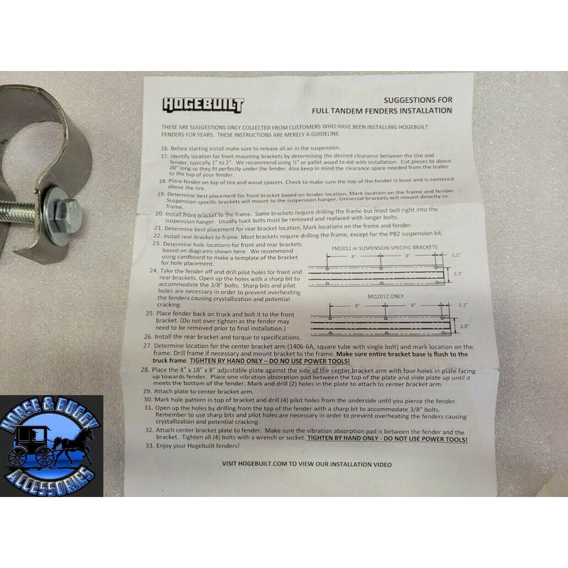 #mq2012 hogebuilt stainless half full fender mounting bracket 12 gauge "Sold As EACH" fender bracket Dark Gray