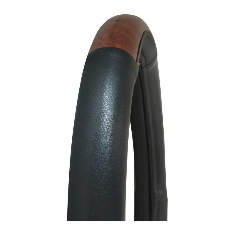 54006 18" inch universal steering wheel cover truck semi black leather dark wood 54006 steering wheel Dark Slate Gray