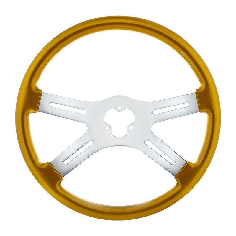 universal 18" Vibrant Color 4 Spoke truck Steering Wheel Electric Yellow up-88282 UNIVERSAL Dark Goldenrod
