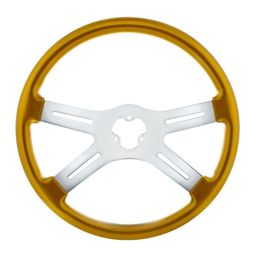 Dark Goldenrod universal 18" Vibrant Color 4 Spoke truck Steering Wheel Electric Yellow up-88282 UNIVERSAL