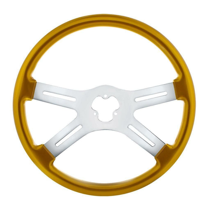 Dark Goldenrod universal 18" Vibrant Color 4 Spoke truck Steering Wheel Electric Yellow up-88282 UNIVERSAL