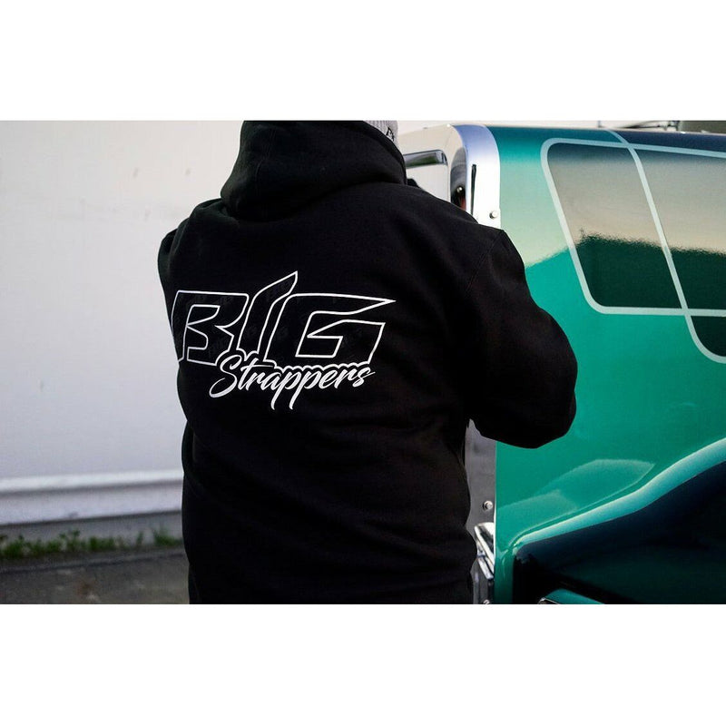 Big Strappin' Hoody strappers truckers sweatshirt black apparel diesel hot rod CLOTHING M Black