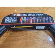 54034 truck universal steering wheel cover 18" inch black leather w/red trim 54034 new steering wheel Rosy Brown