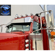 Rollin low Peterbilt 12" x 8" reverse bowtie visor 14 gauge 304 s.s. 379 389  #1013 PETERBILT VISOR Gray