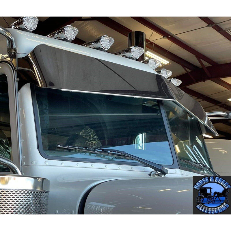 Rollin low Peterbilt 12" x 8" reverse bowtie visor 14 gauge 304 s.s. 379 389  #1013 PETERBILT VISOR Dark Slate Gray