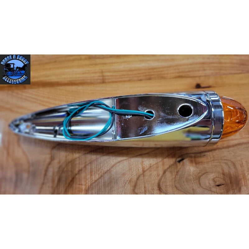 Glass lens watermelon chrome die cast housing dark amber #93703 watermelon glass lens Dim Gray