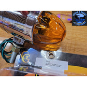 #78137 WATERMELON LIGHT AMBER GLASS DOUBLE FACE CHROME DIE CAST PEDESTAL LIGHT watermelon glass lens Sienna