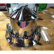 40215 SPOKE CHROME ABS REAR AXLE COVER SET W/LOCKING TABS & STANDARD HUB CAP NEW 40215 axle covers Dim Gray