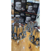 Chrome hub cover axle kit 33mm locking nuts w/tool w/cooling vents  #40190 UNIVERSAL Dark Slate Gray