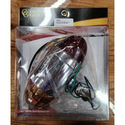 WATERMELON RED/AMBER GLASS LENS DOUBLE FACE CHROME DIE CAST PEDESTAL LIGHT #78135 watermelon glass lens Dim Gray