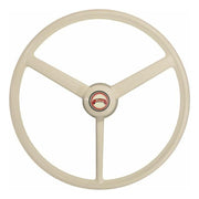 sc-525-3025-70332 20" retro white ivory steering wheel cabover conventional truck semi universal steering wheel only no adapters Light Gray