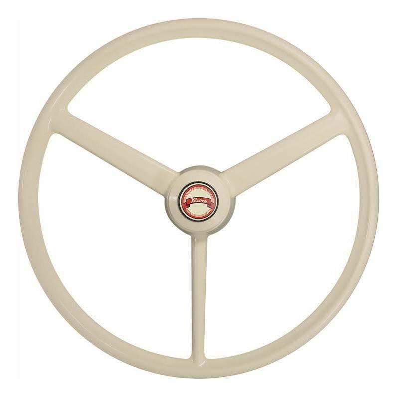 sc-525-3025-70332 20" retro white ivory steering wheel cabover conventional truck semi universal steering wheel only no adapters Light Gray