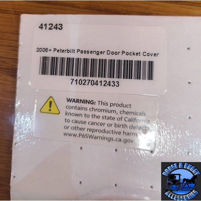 Gray stainless steel Peterbilt Passenger Door Pocket Cover 2006+ 379, 389, 388