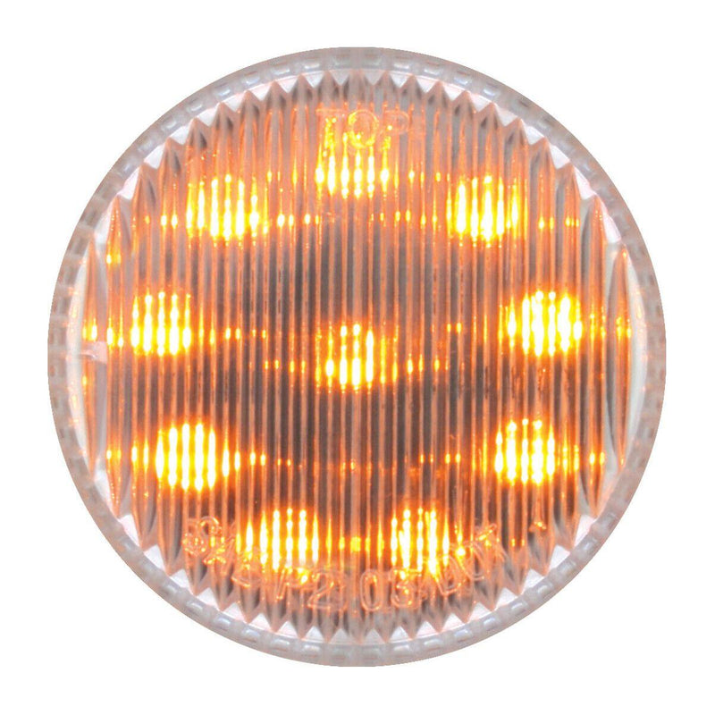 2" ROUND FLEET LED MARKER LIGHT universal grommet mount 2 PRONG (Choose Color) UNIVERSAL LED LIGHTING amber/ clear lens Dark Salmon
