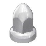 CR. PL. BULLET PUSH-ON NUT CVR W/FLANGE 33MMX2-3/8"H Gray