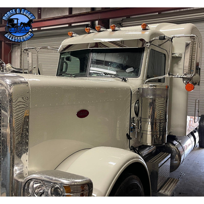 ROLLIN LOW PETERBILT (7" X 5") FORWARD BOW TIE, STRAIGHT ON BOTTOM VISOR #1031 PETERBILT VISOR Dim Gray