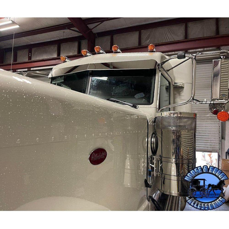 ROLLIN LOW PETERBILT (7" X 5") FORWARD BOW TIE, STRAIGHT ON BOTTOM VISOR #1031 PETERBILT VISOR Dim Gray